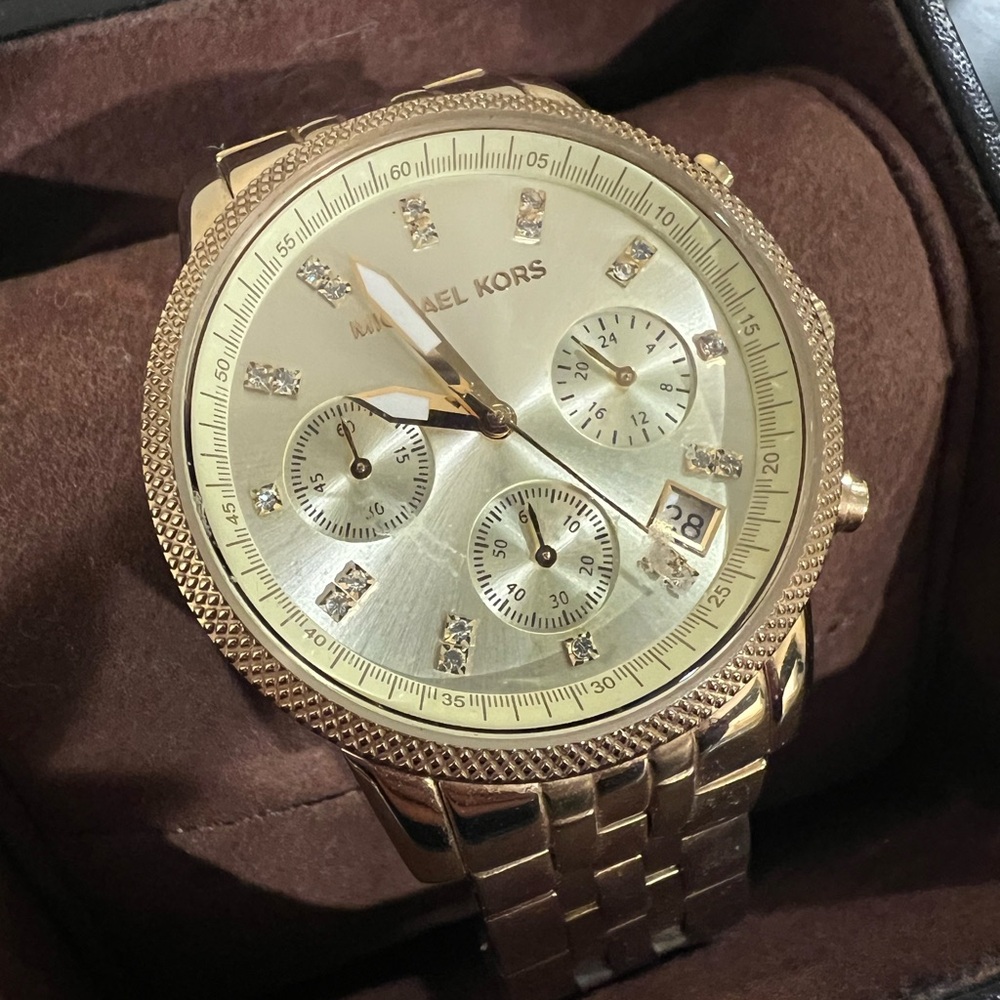 Michael Kors Rose Gold Chronograph Watch - Picture 2 of 4
